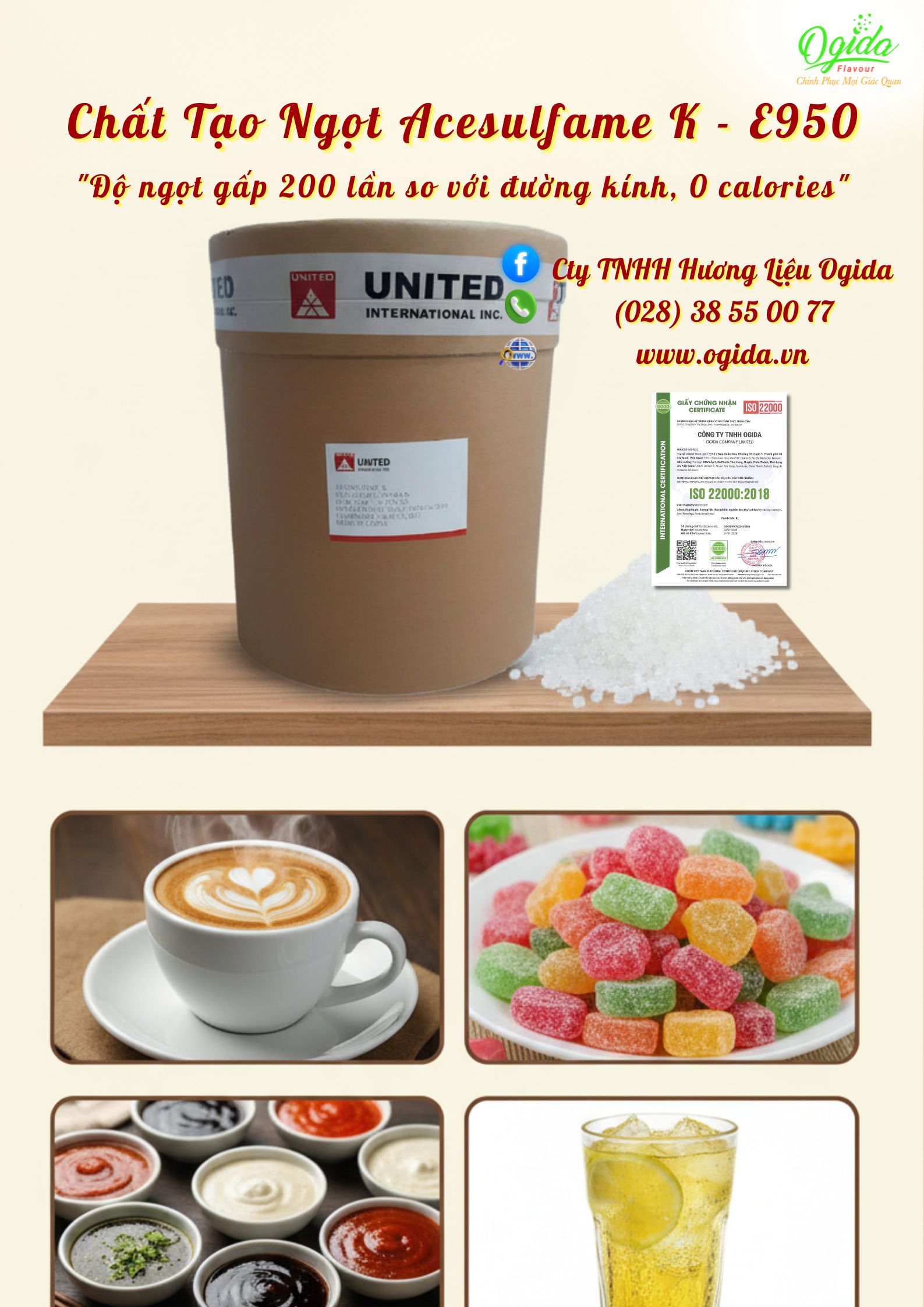 Chất Tạo Ngọt Tổng Hợp - Acesulfame K